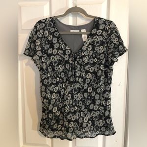 Villager Liz Claiborne sz 16 floral blouse